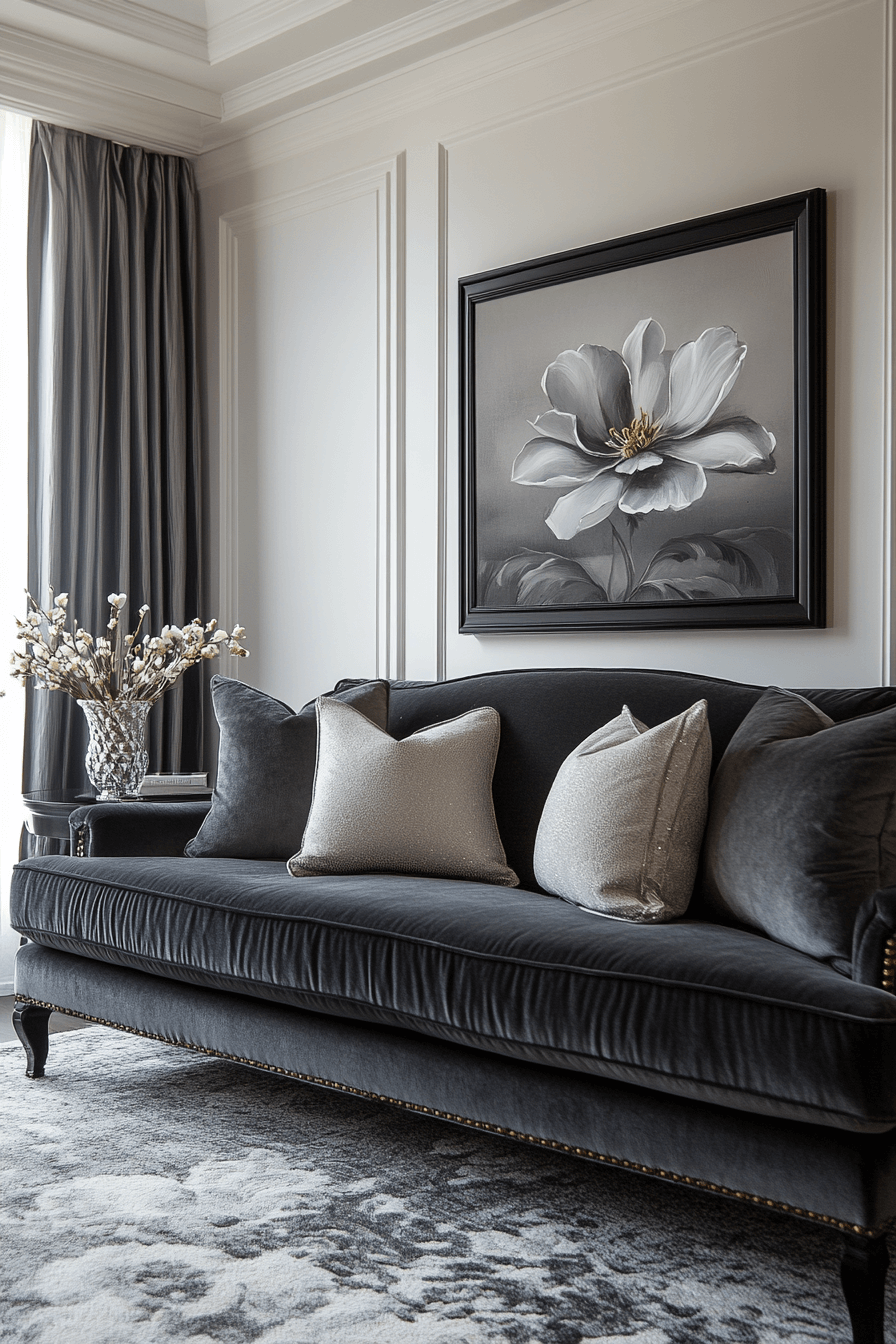29 Dark Gray Couch Living Room Inspirations That Feel Rich and Refined dark gray couch living room