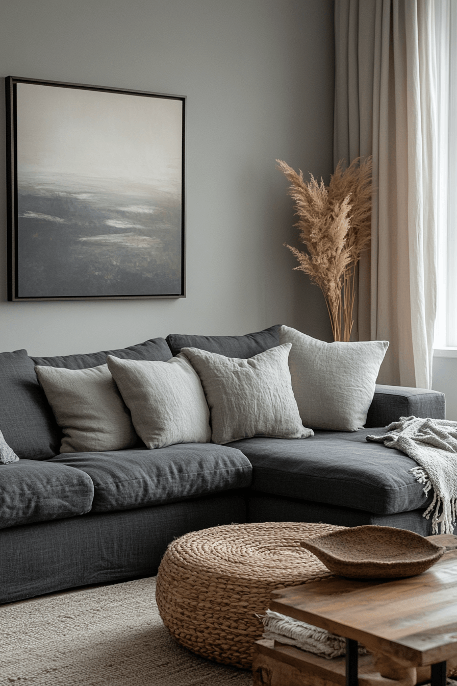 29 Dark Gray Couch Living Room Inspirations That Feel Rich and Refined dark gray couch living room