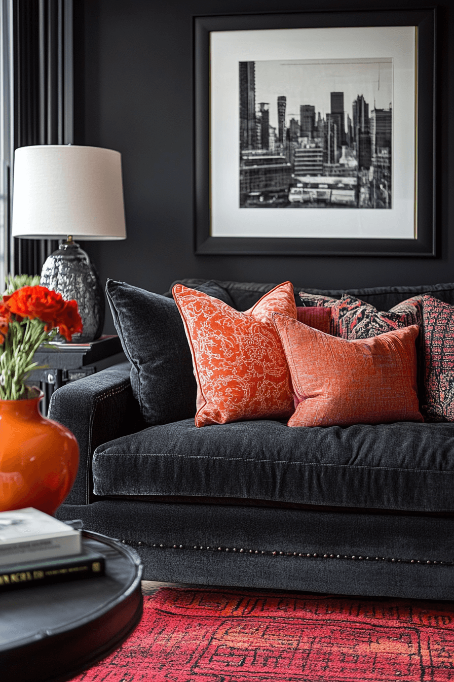29 Dark Gray Couch Living Room Inspirations That Feel Rich and Refined dark gray couch living room