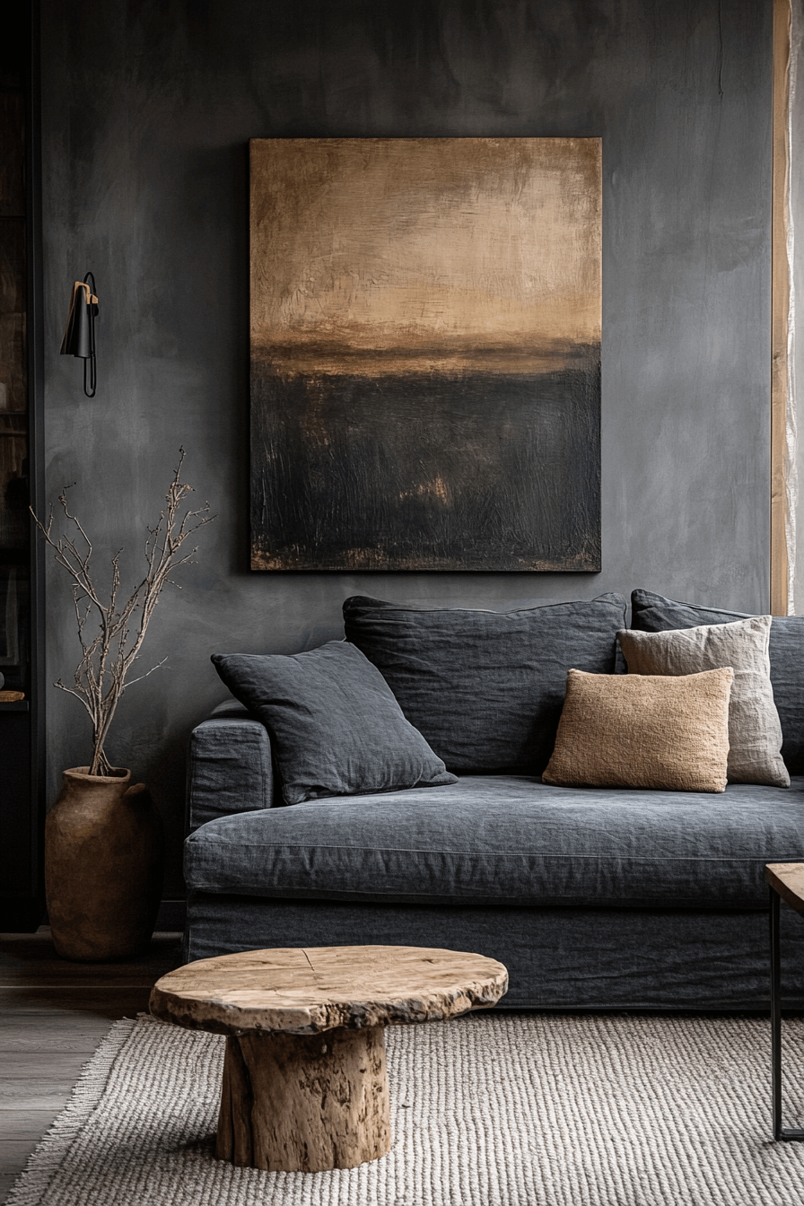 29 Dark Gray Couch Living Room Inspirations That Feel Rich and Refined dark gray couch living room