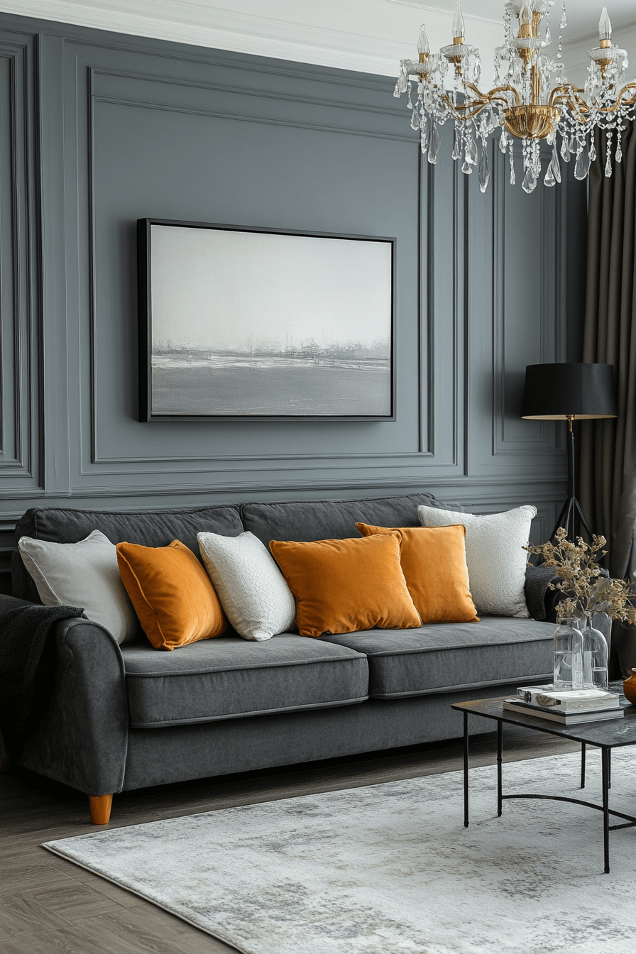 29 Dark Gray Couch Living Room Inspirations That Feel Rich and Refined dark gray couch living room