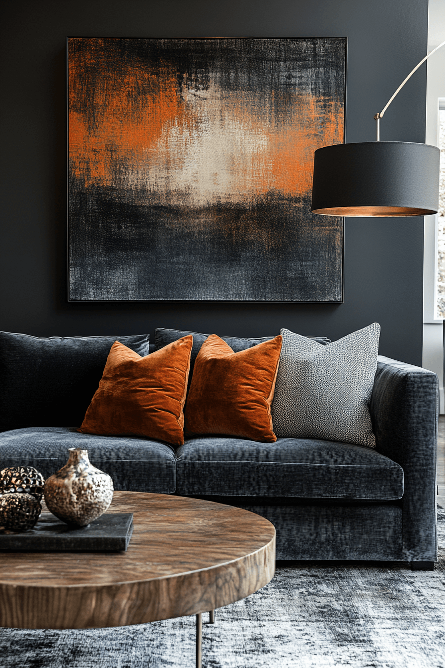 29 Dark Gray Couch Living Room Inspirations That Feel Rich and Refined dark gray couch living room