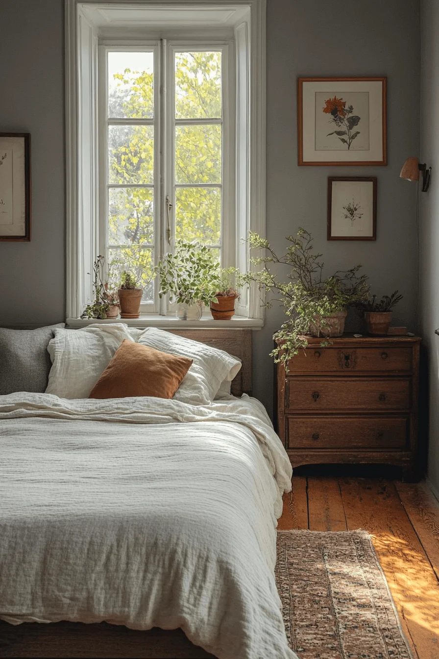 dark cottagecore bedroom