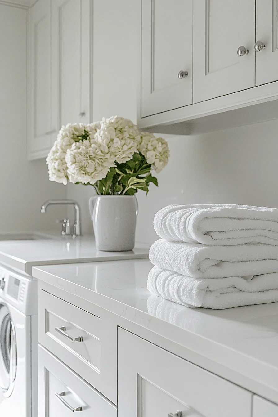 white cottage laundry room