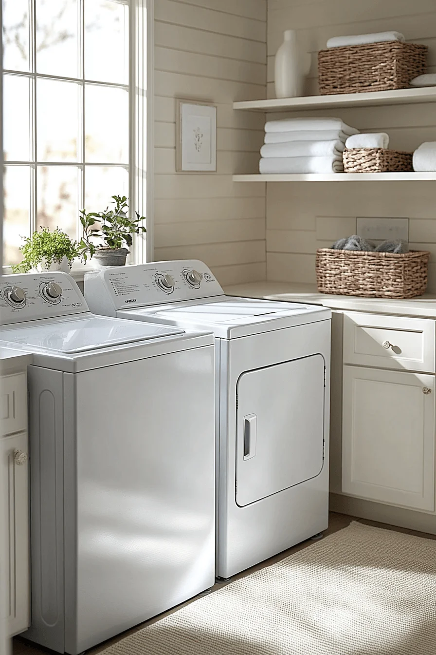 minimalist cottage laundry room