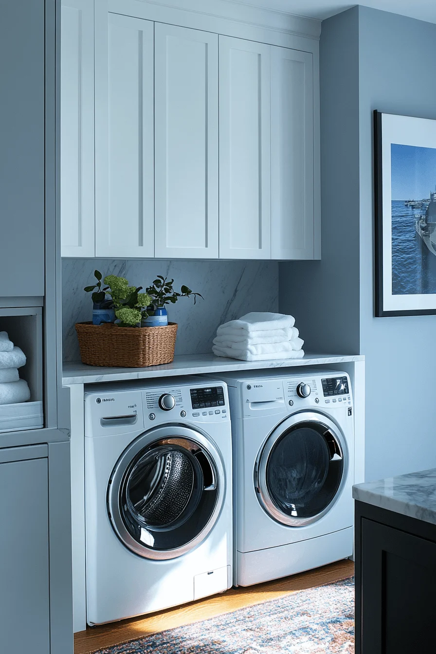 compact cottage laundry corner