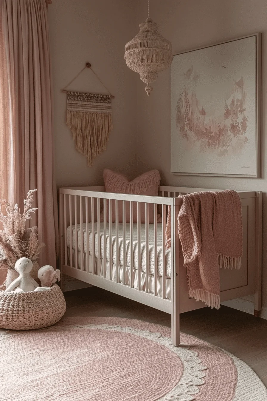 pink boho nursery