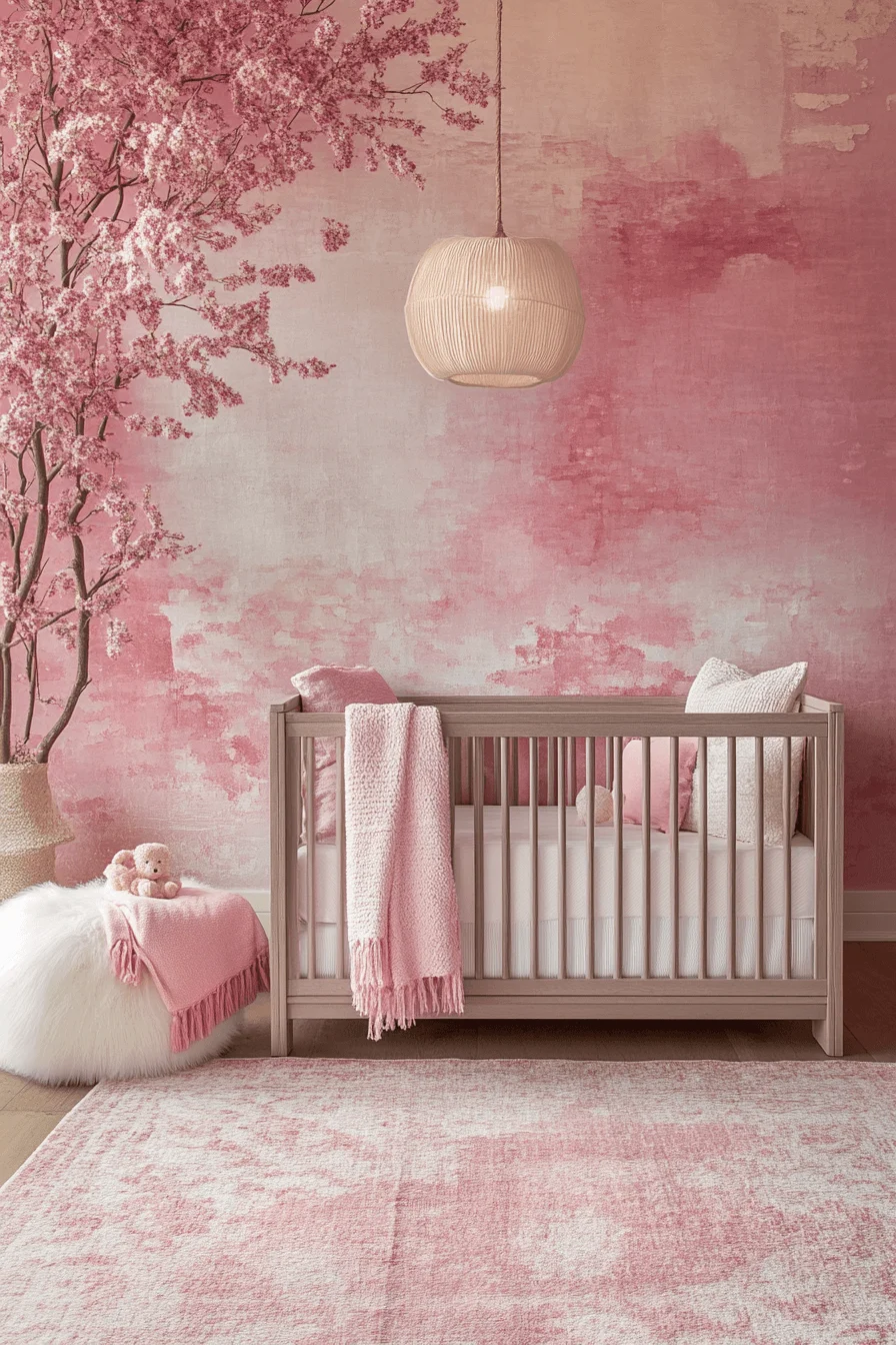 pink boho nursery