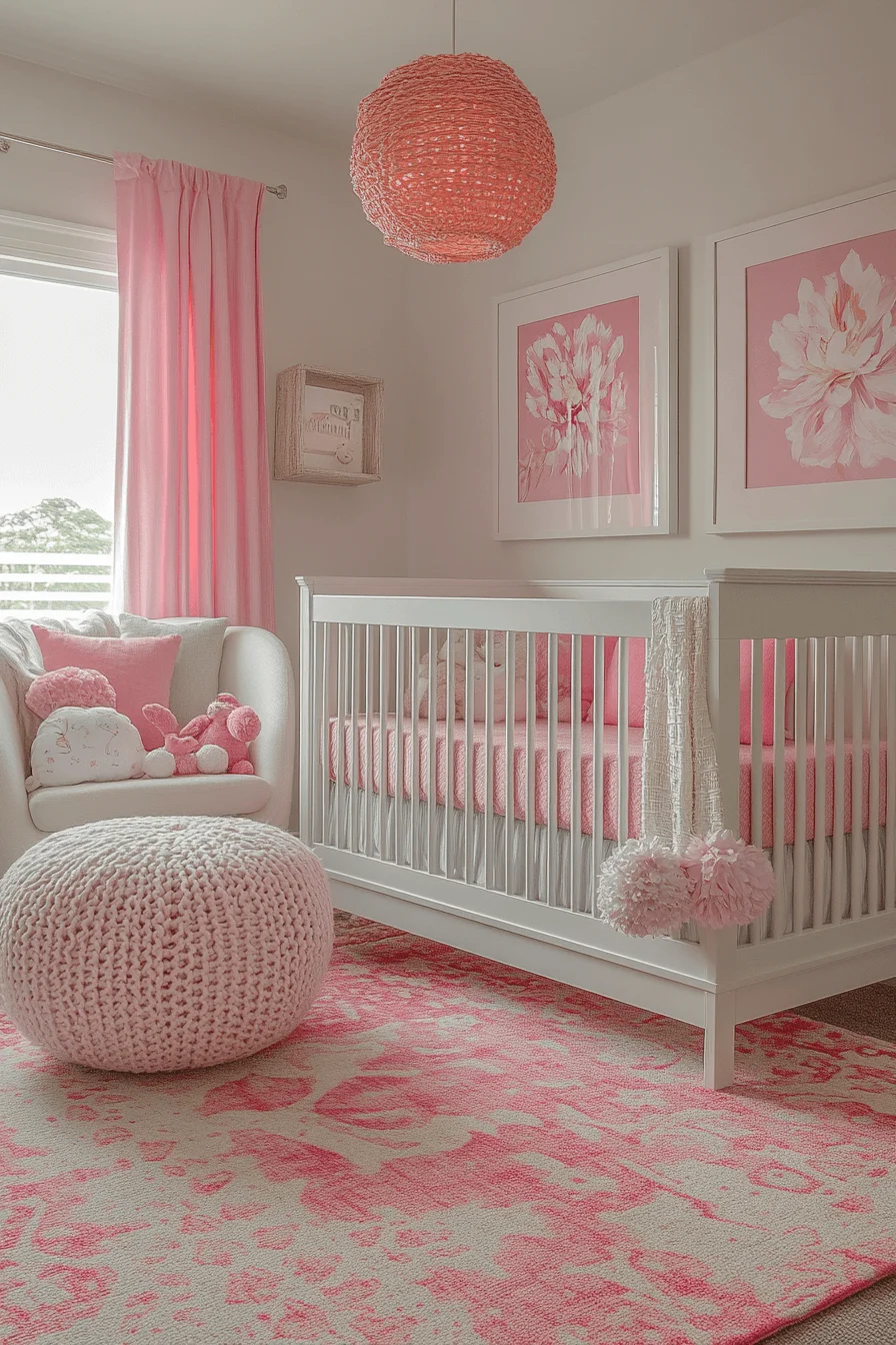 pink boho nursery