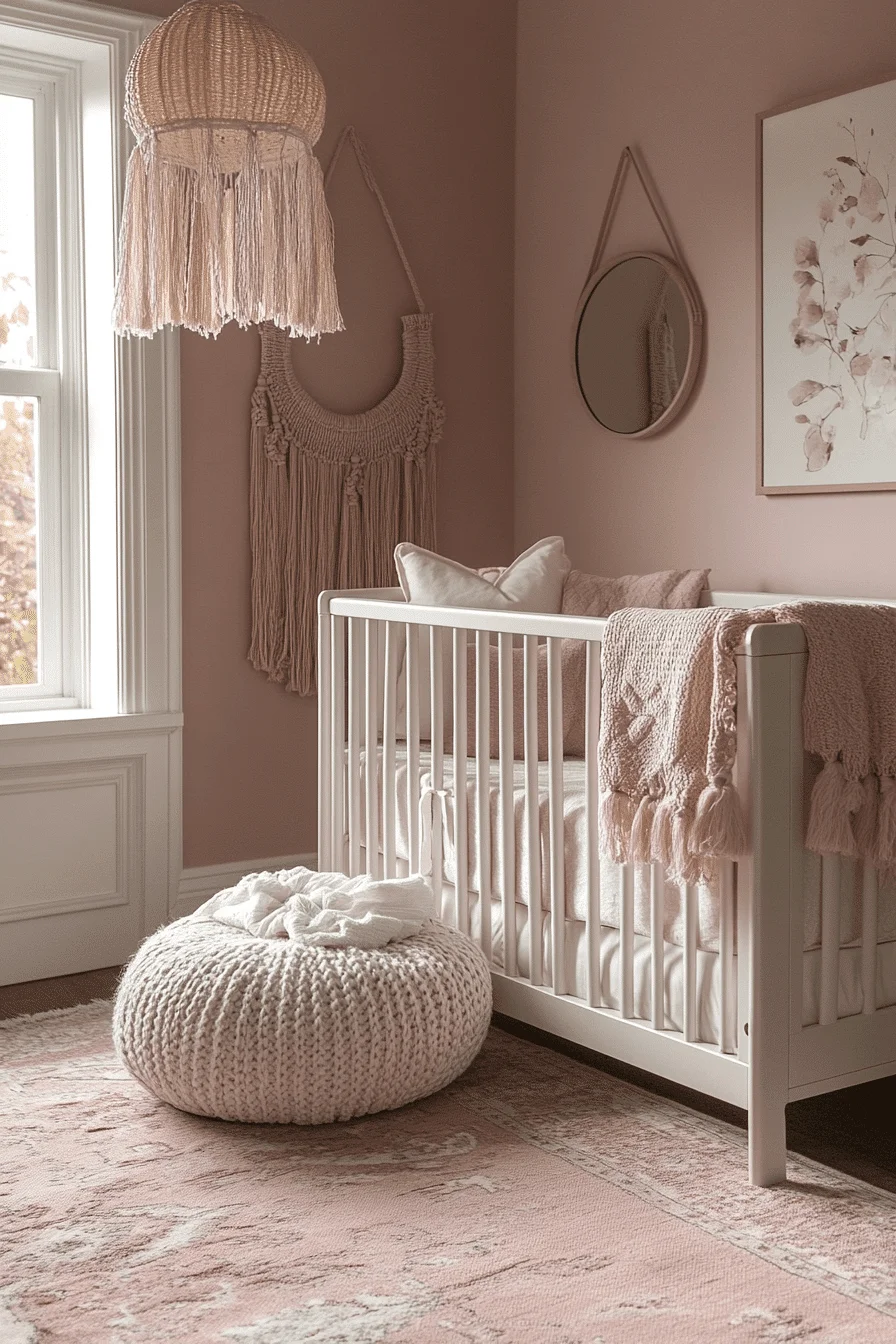 pink boho nursery