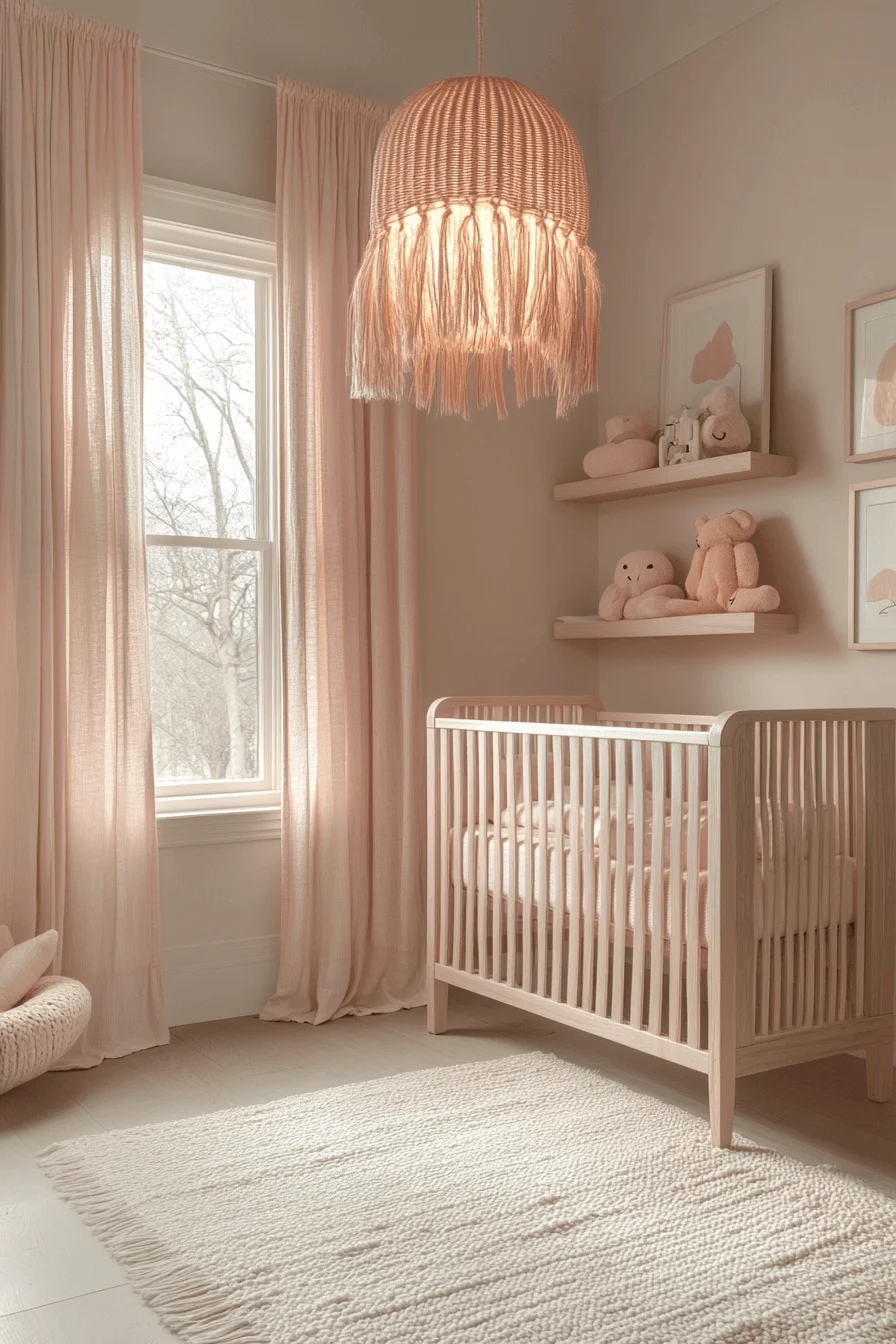 pink boho nursery