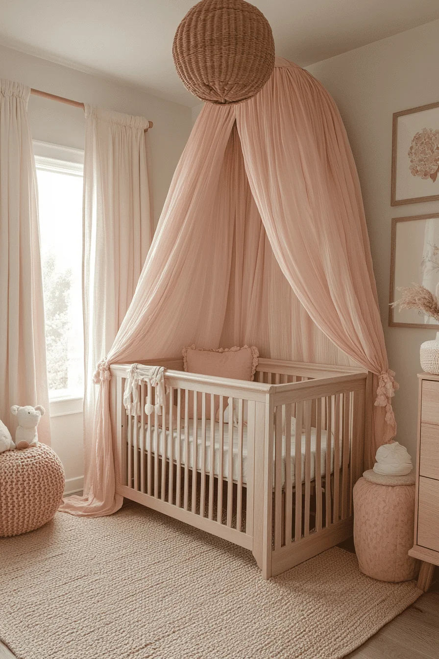 pink boho nursery