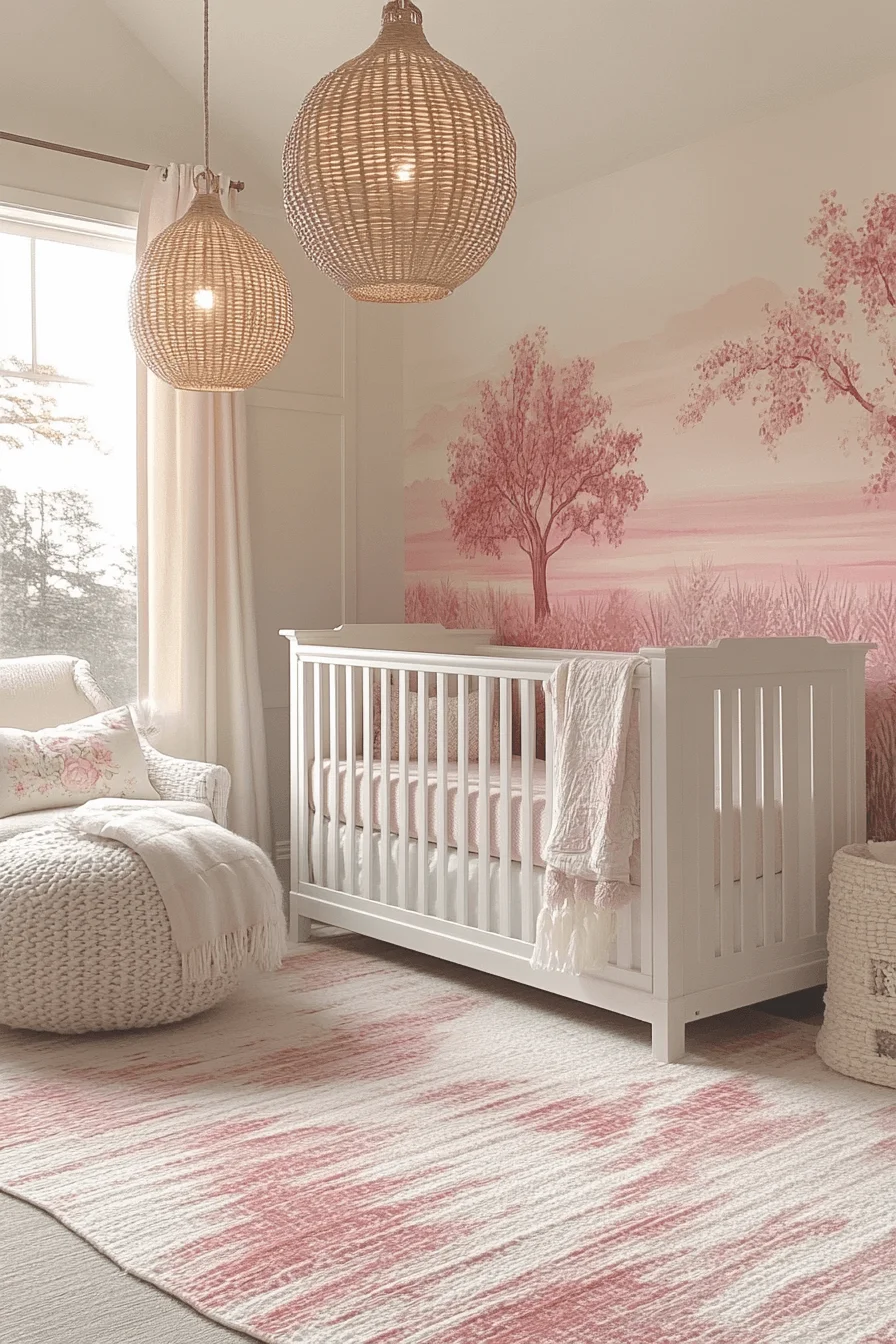 pink boho nursery