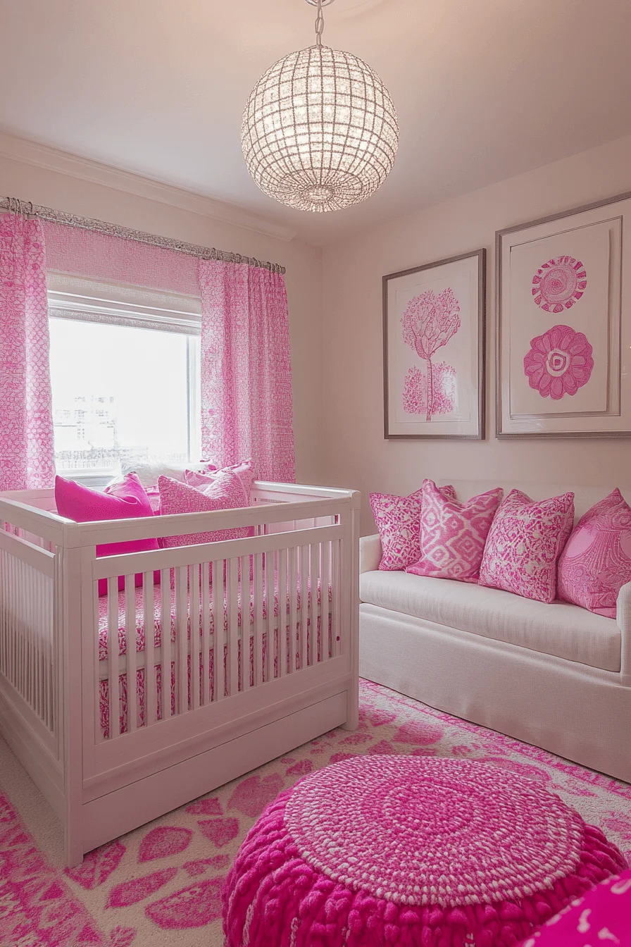 pink boho nursery