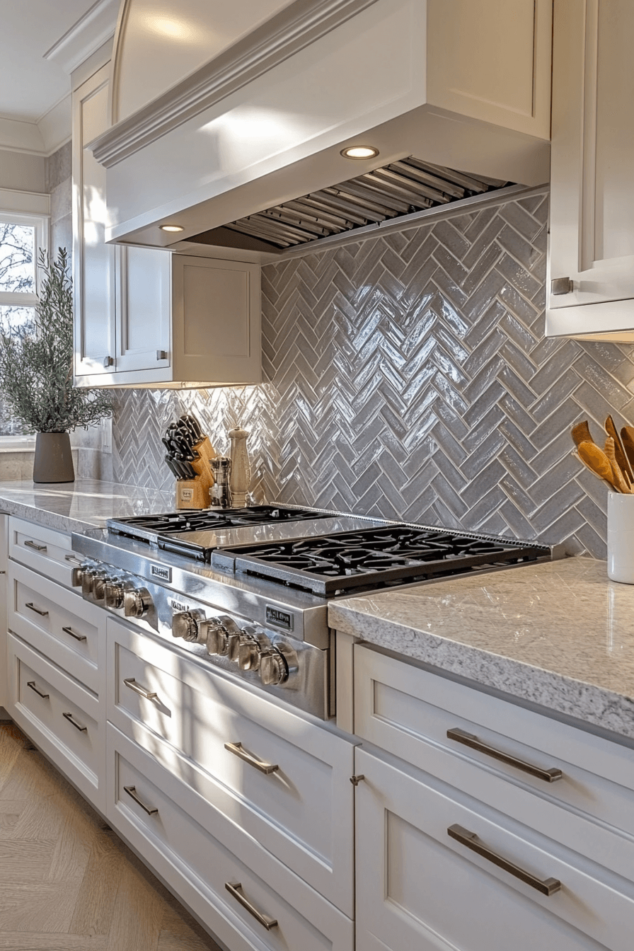 herringbone backsplash