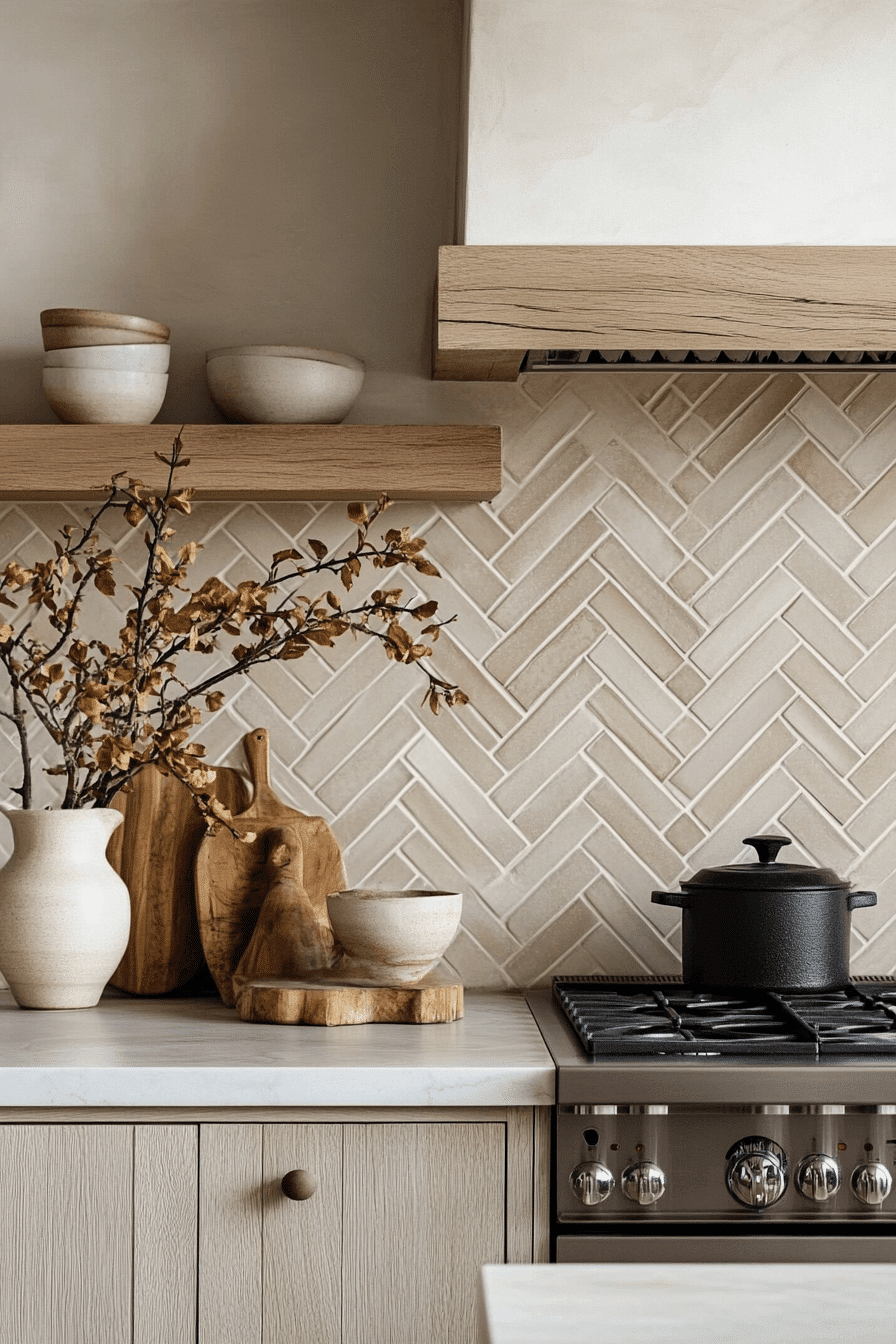 herringbone backsplash
