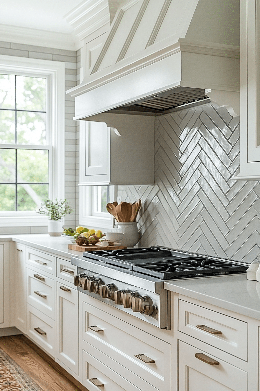 herringbone backsplash