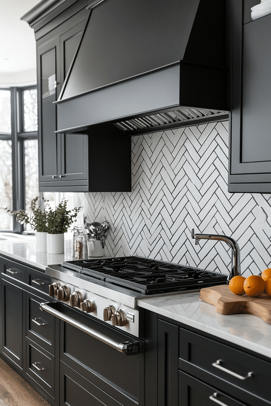 herringbone backsplash