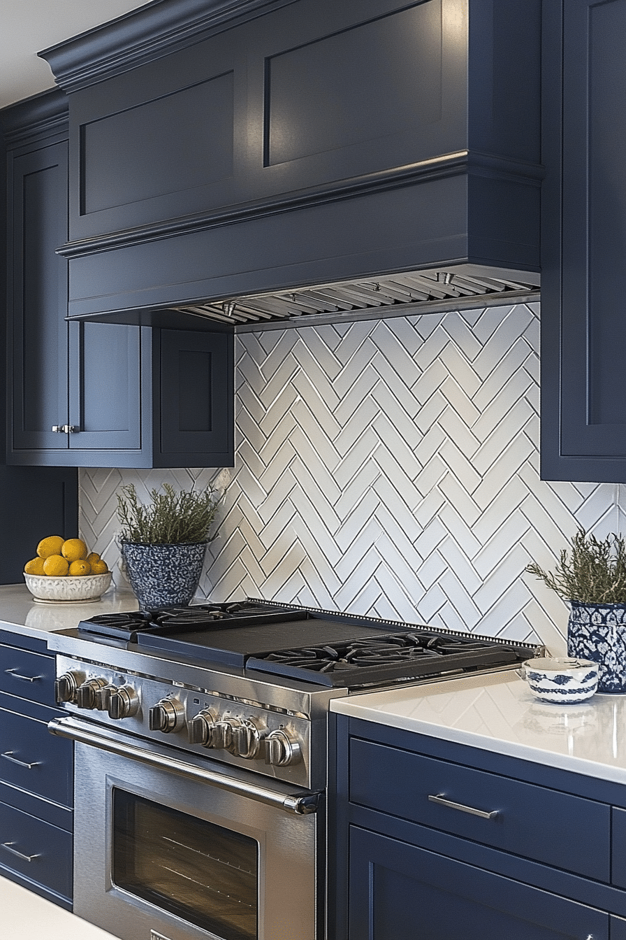 herringbone backsplash