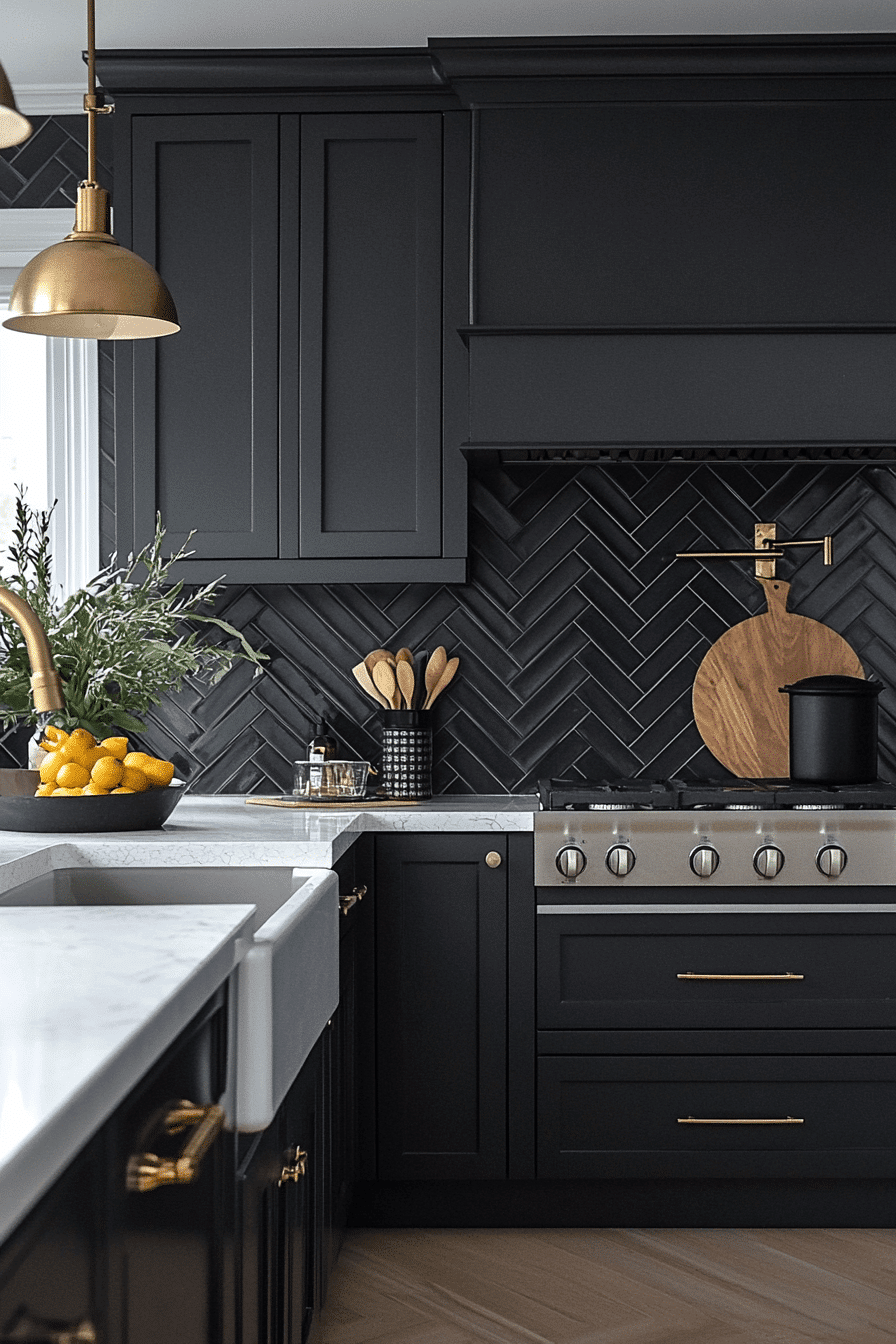 herringbone backsplash