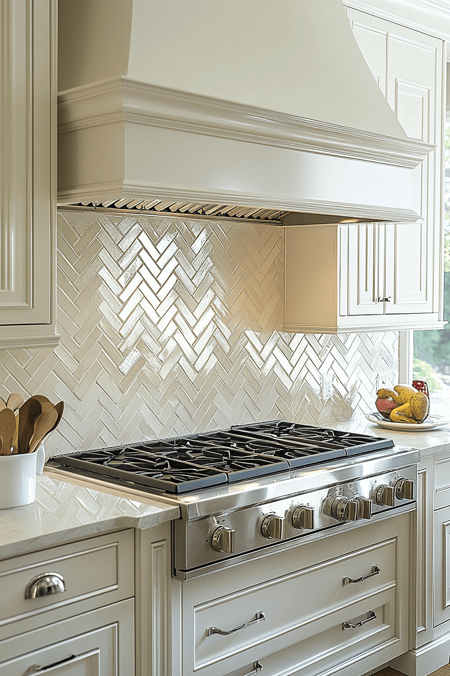 herringbone backsplash