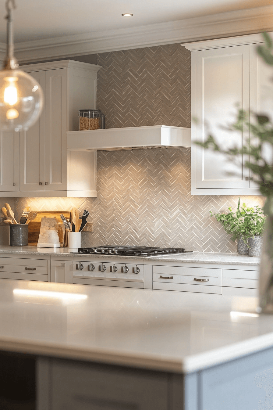 herringbone backsplash