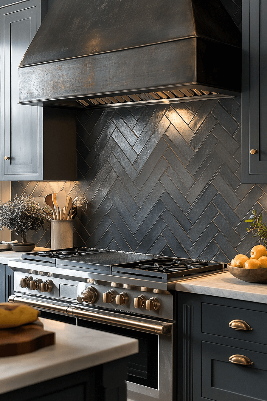 herringbone backsplash