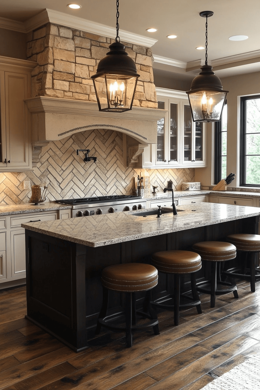herringbone backsplash