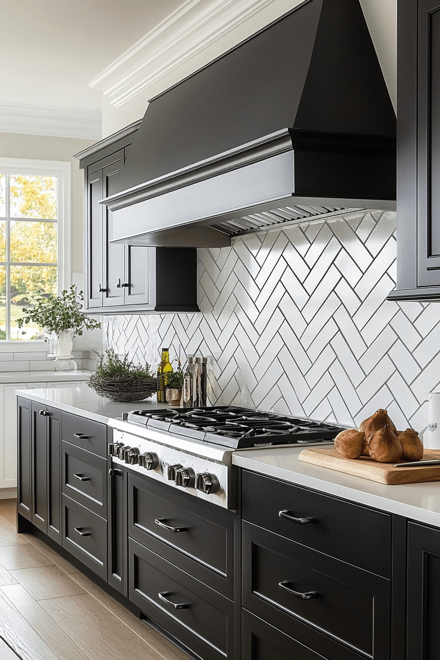 herringbone backsplash