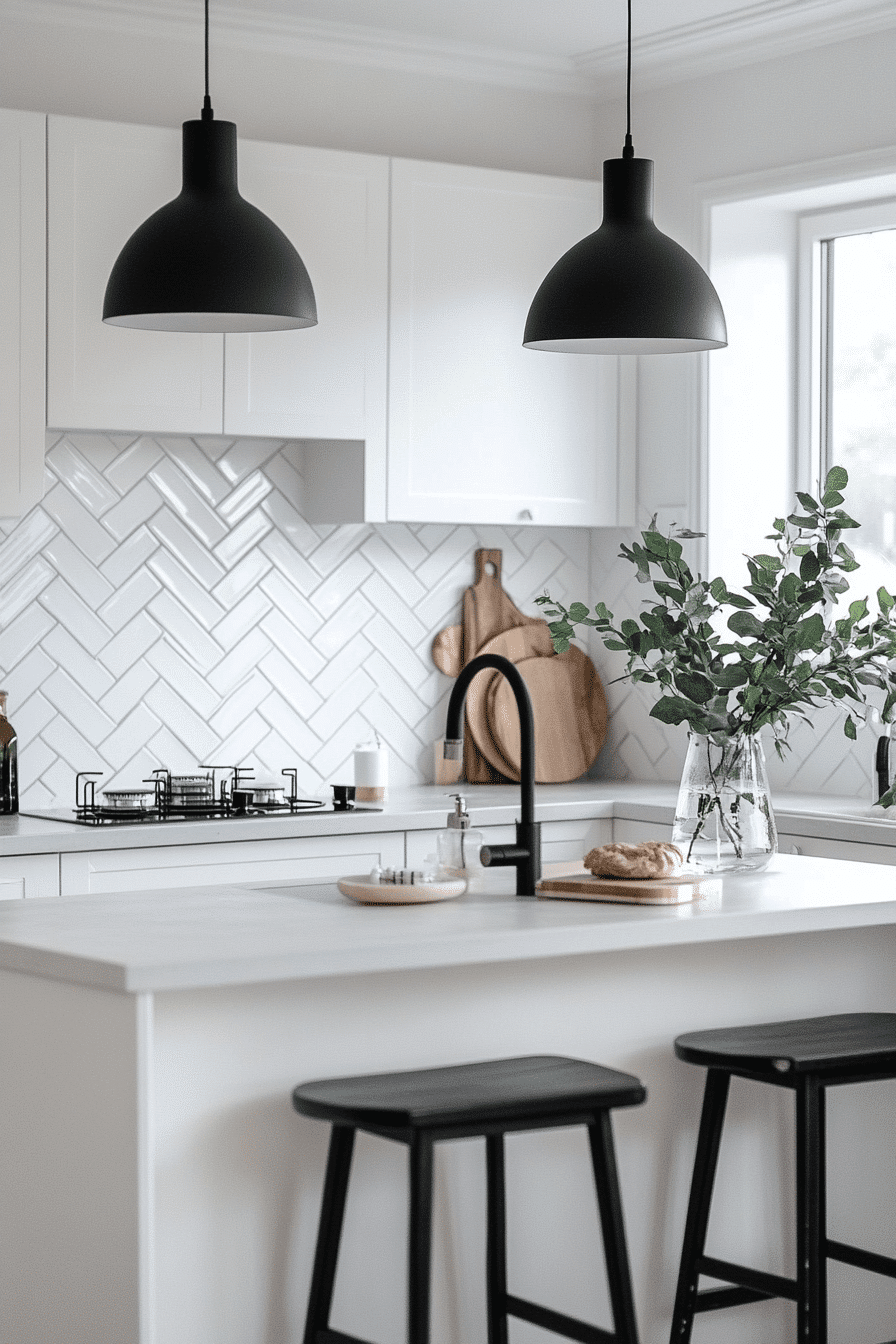 herringbone backsplash