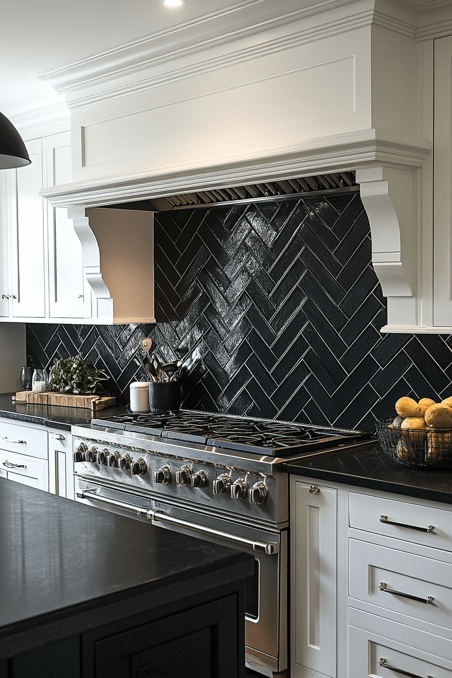 herringbone backsplash