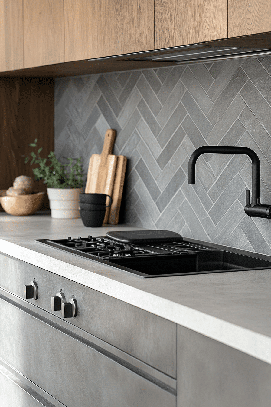 herringbone backsplash
