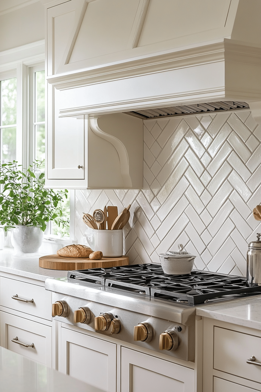 herringbone backsplash