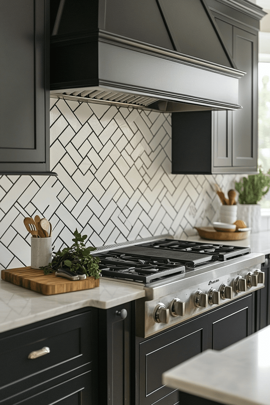 herringbone backsplash