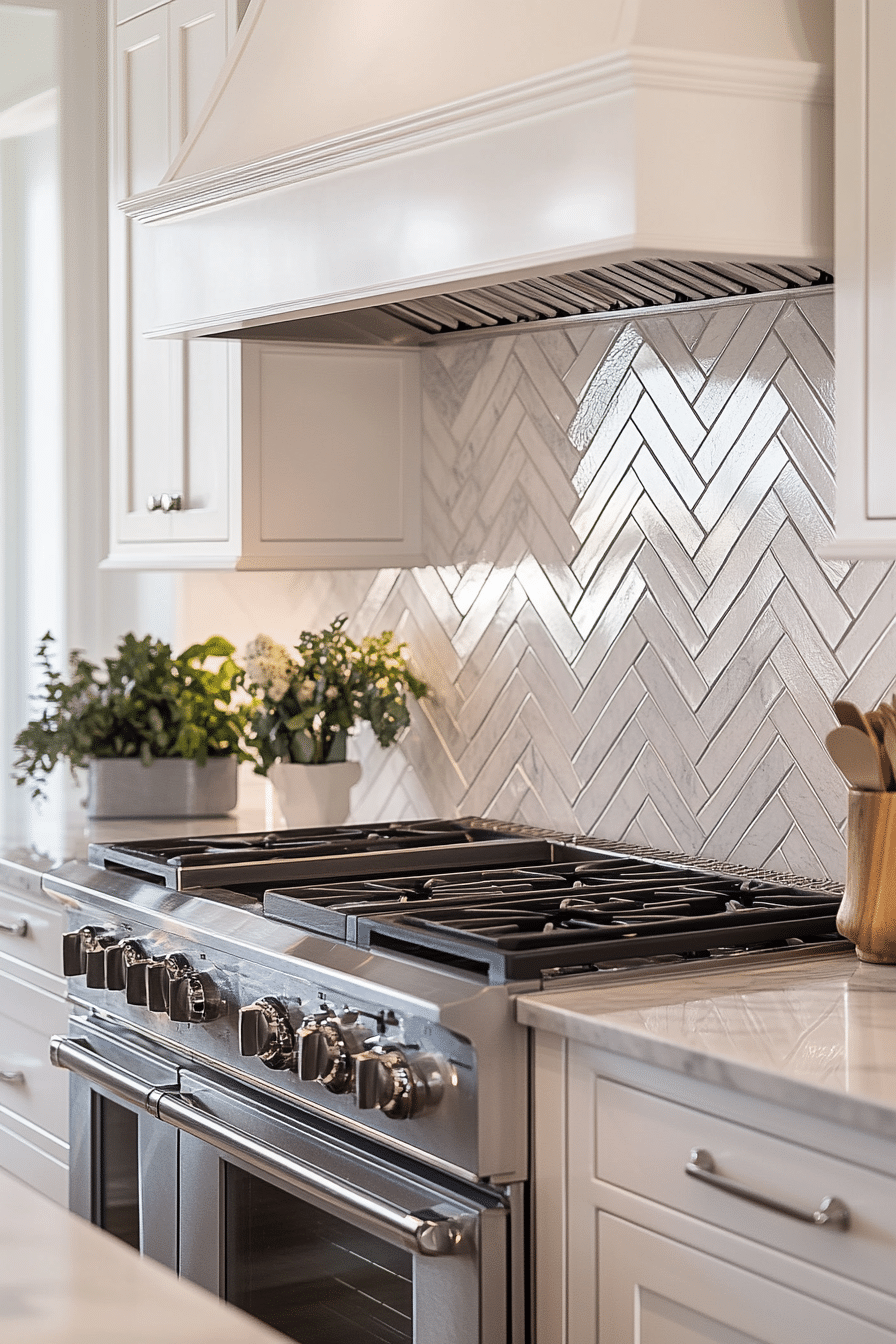 herringbone backsplash