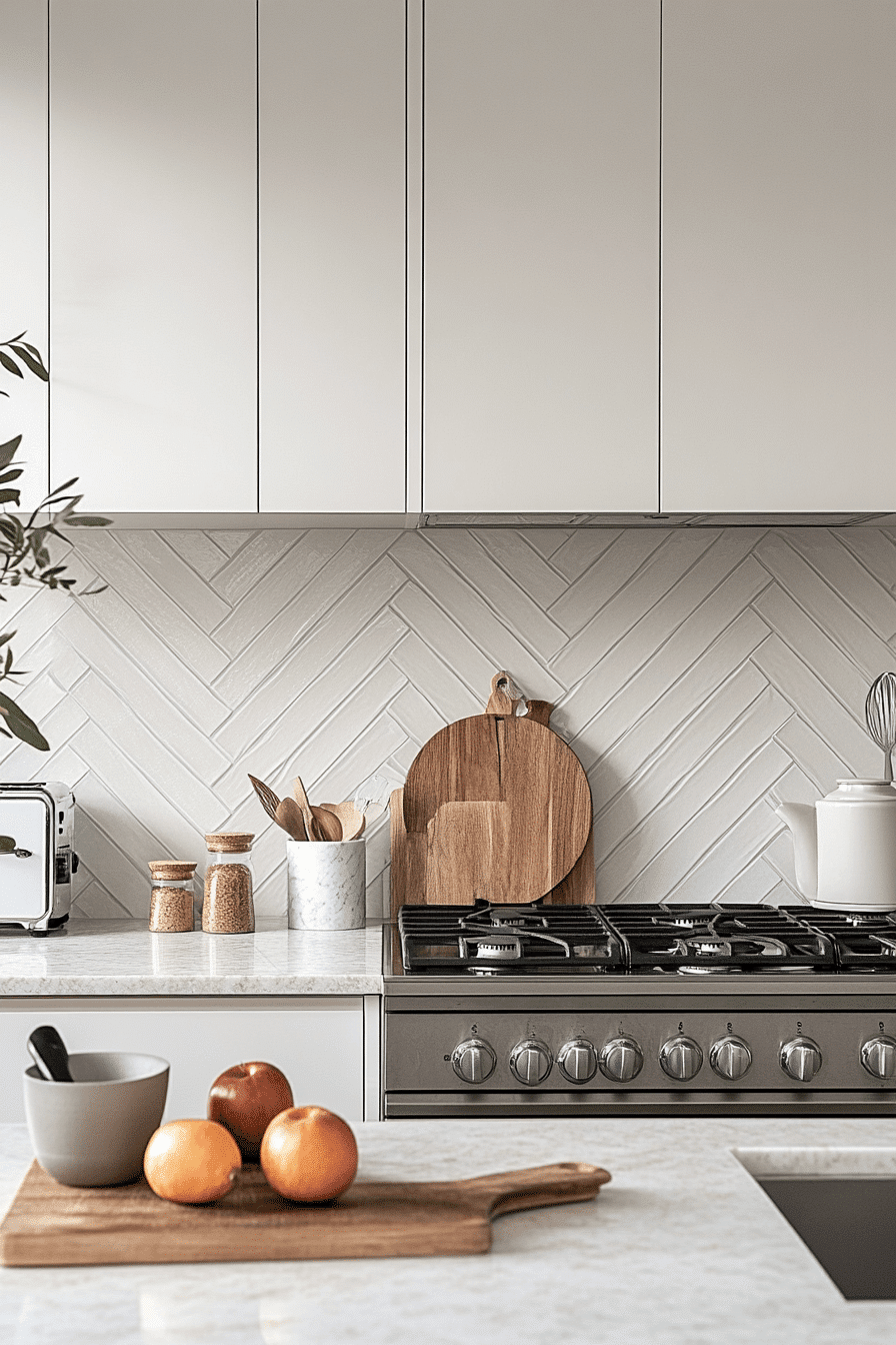 herringbone backsplash