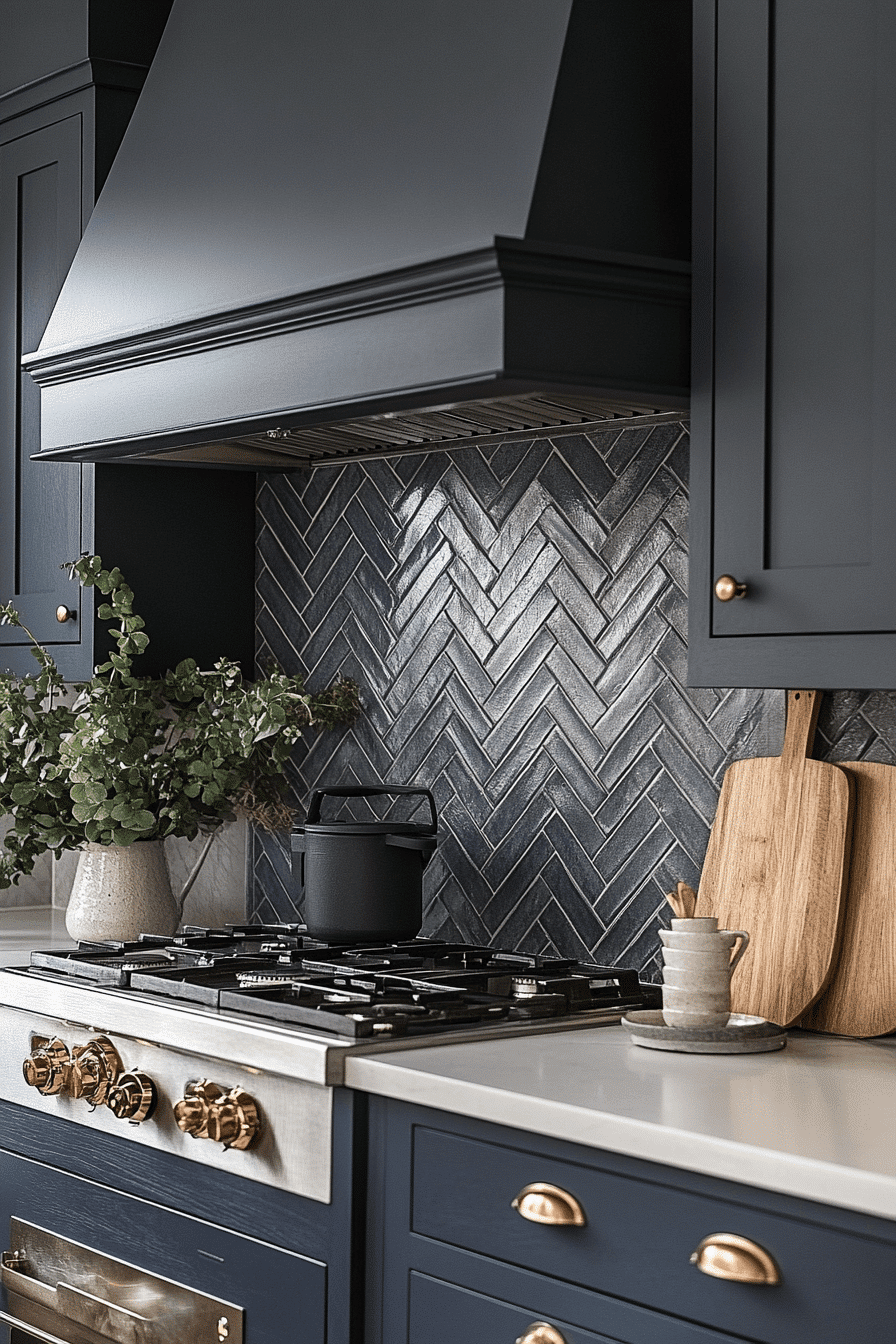 herringbone backsplash
