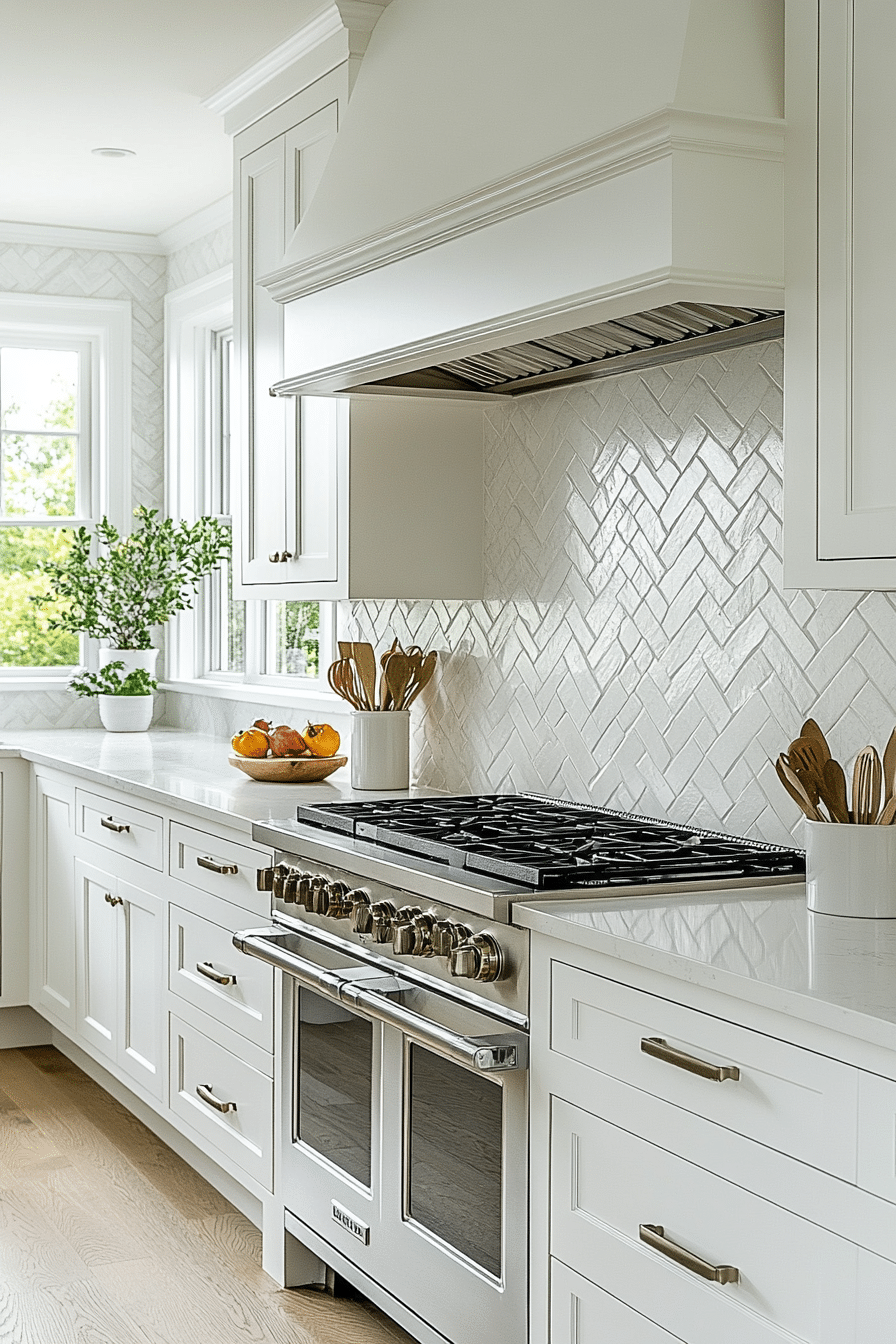 herringbone backsplash