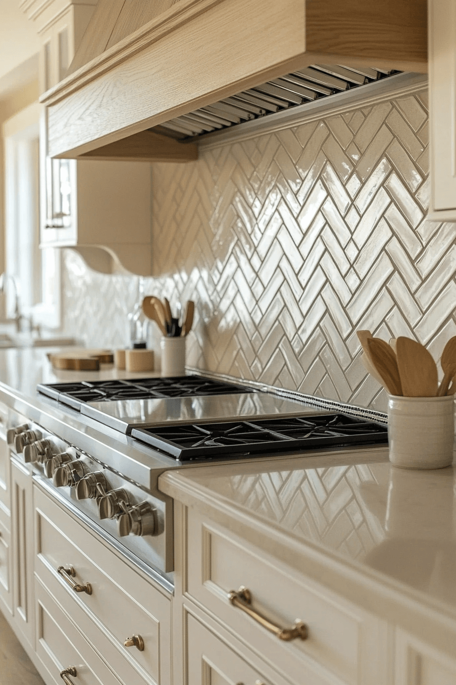 herringbone backsplash