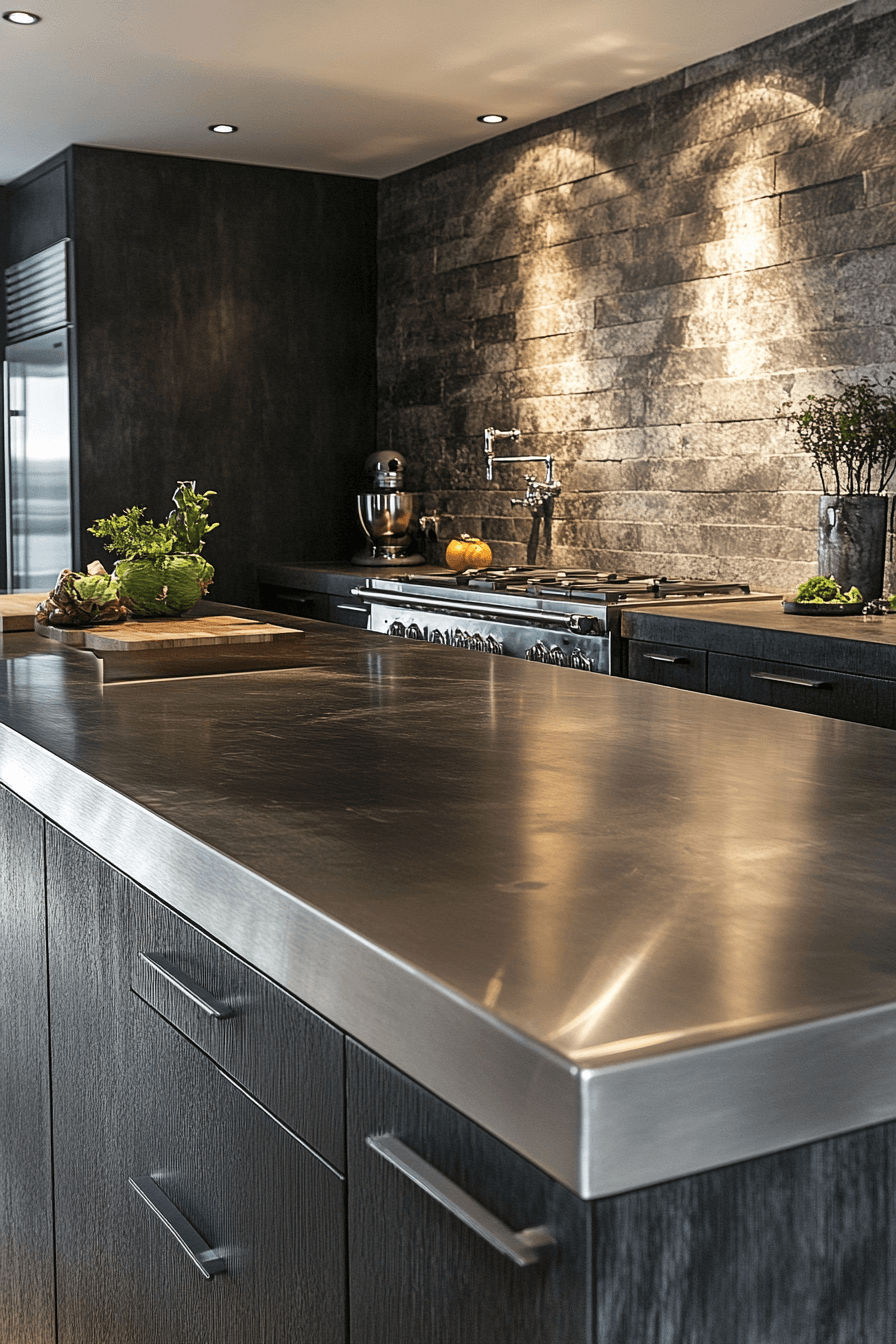 stainless steel kitchen countertops