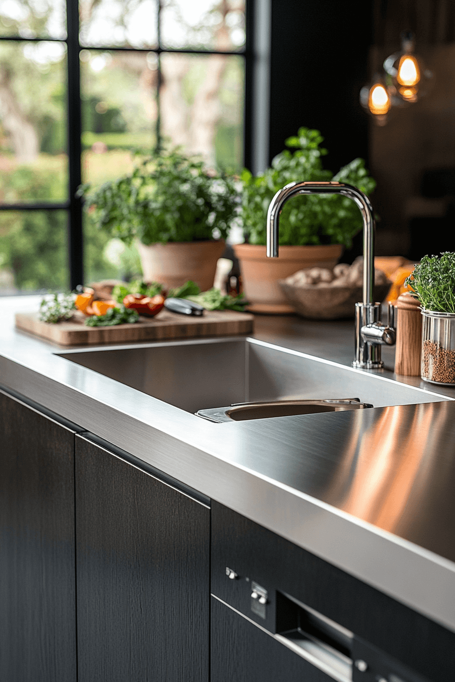 stainless steel kitchen countertops