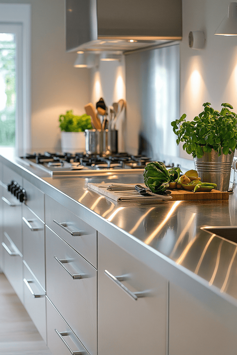 stainless steel kitchen countertops
