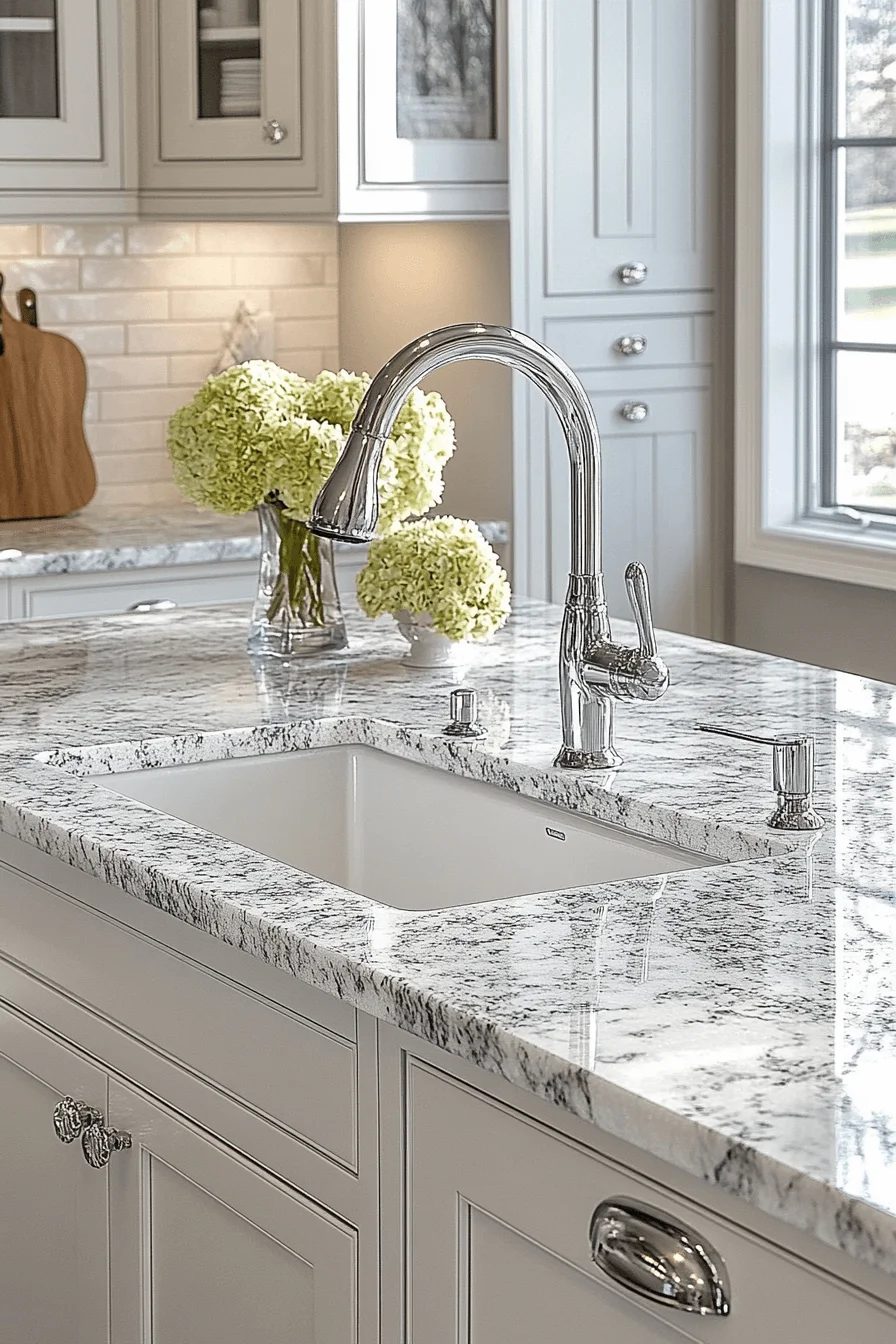 white granite countertops