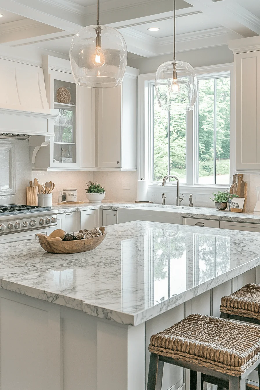 white granite countertops