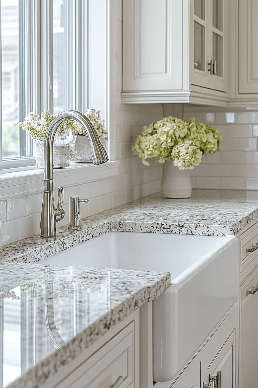 white granite countertops