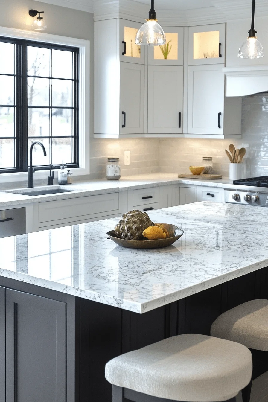 white granite countertops