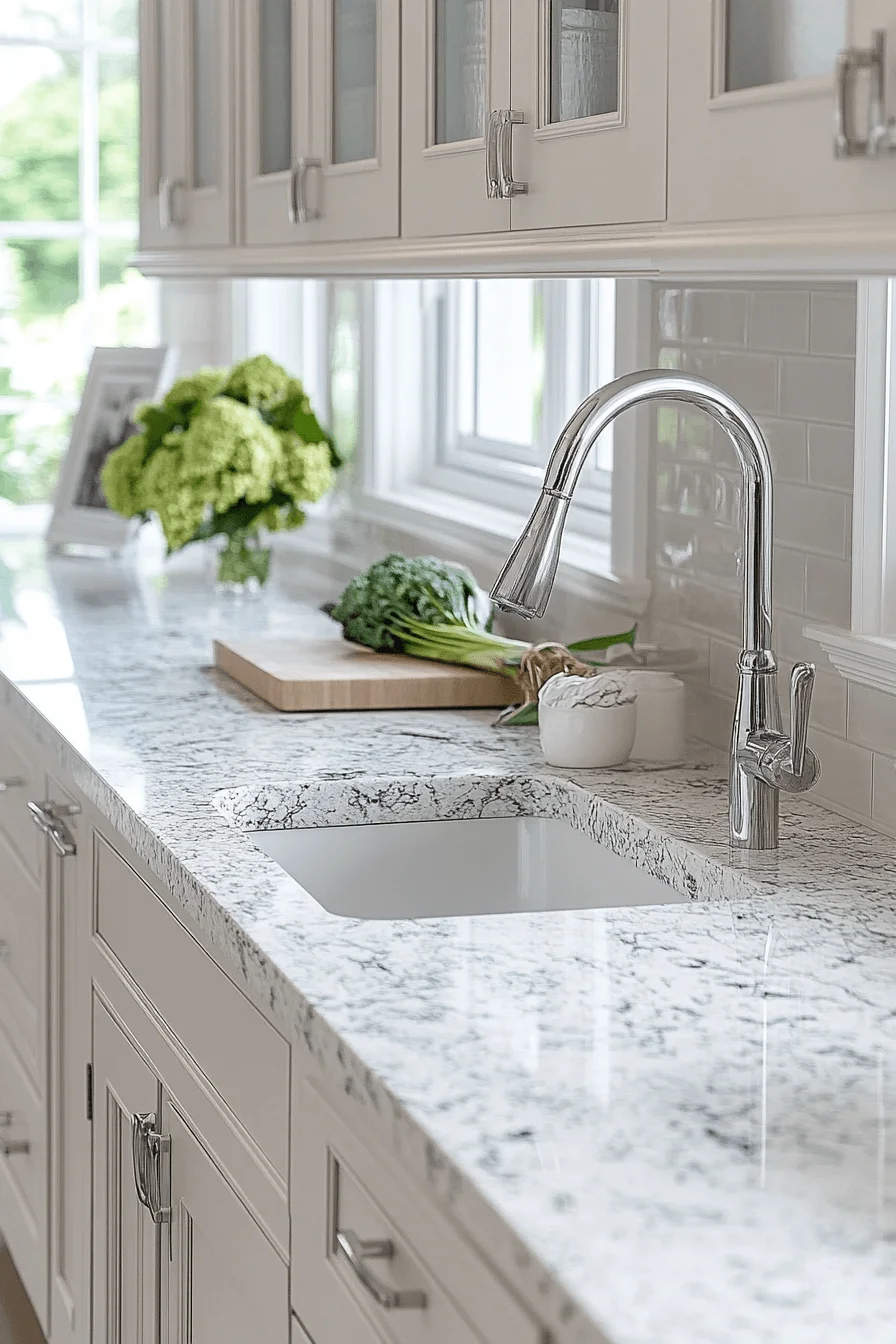 white granite countertops