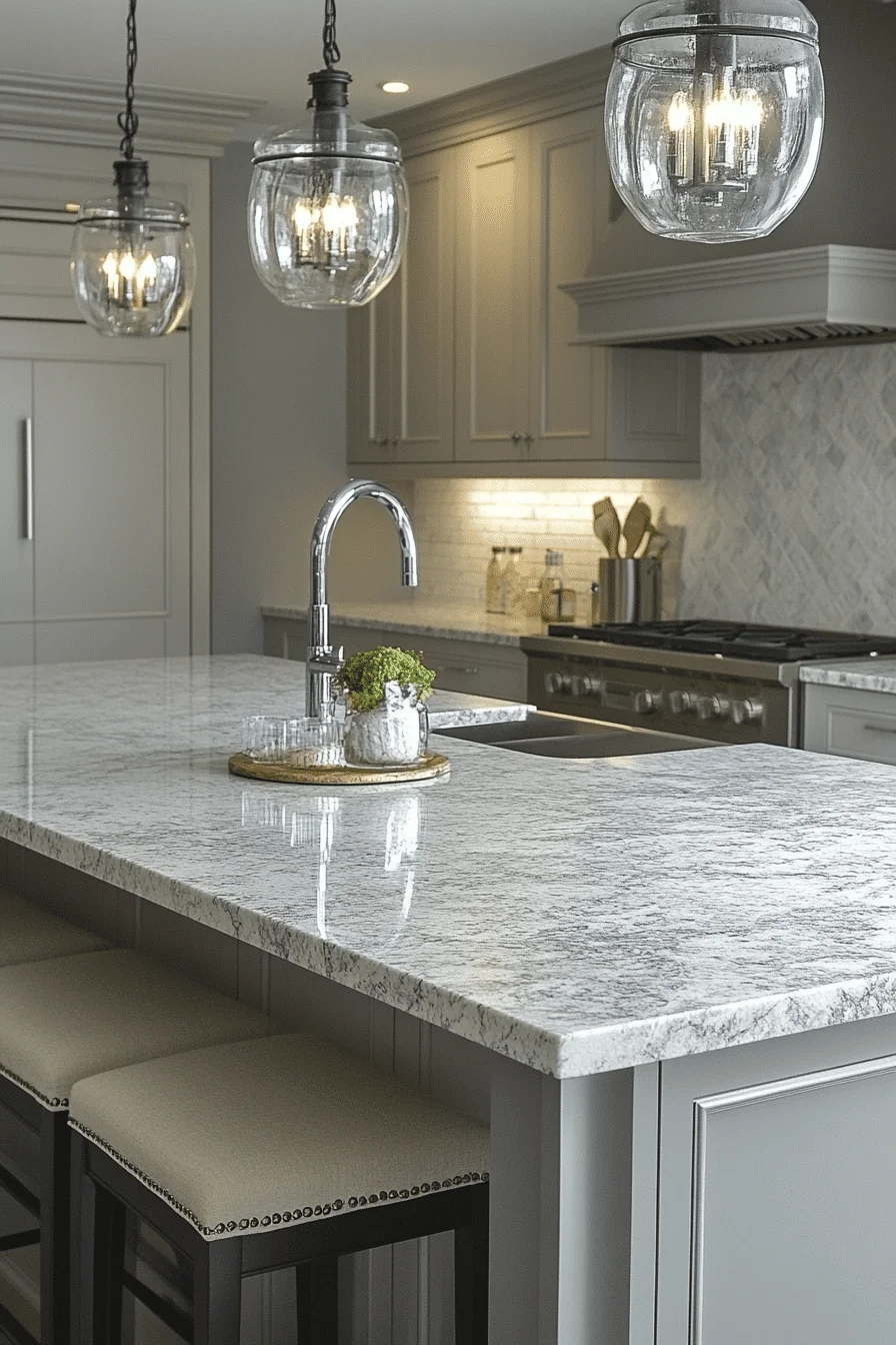 white granite countertops