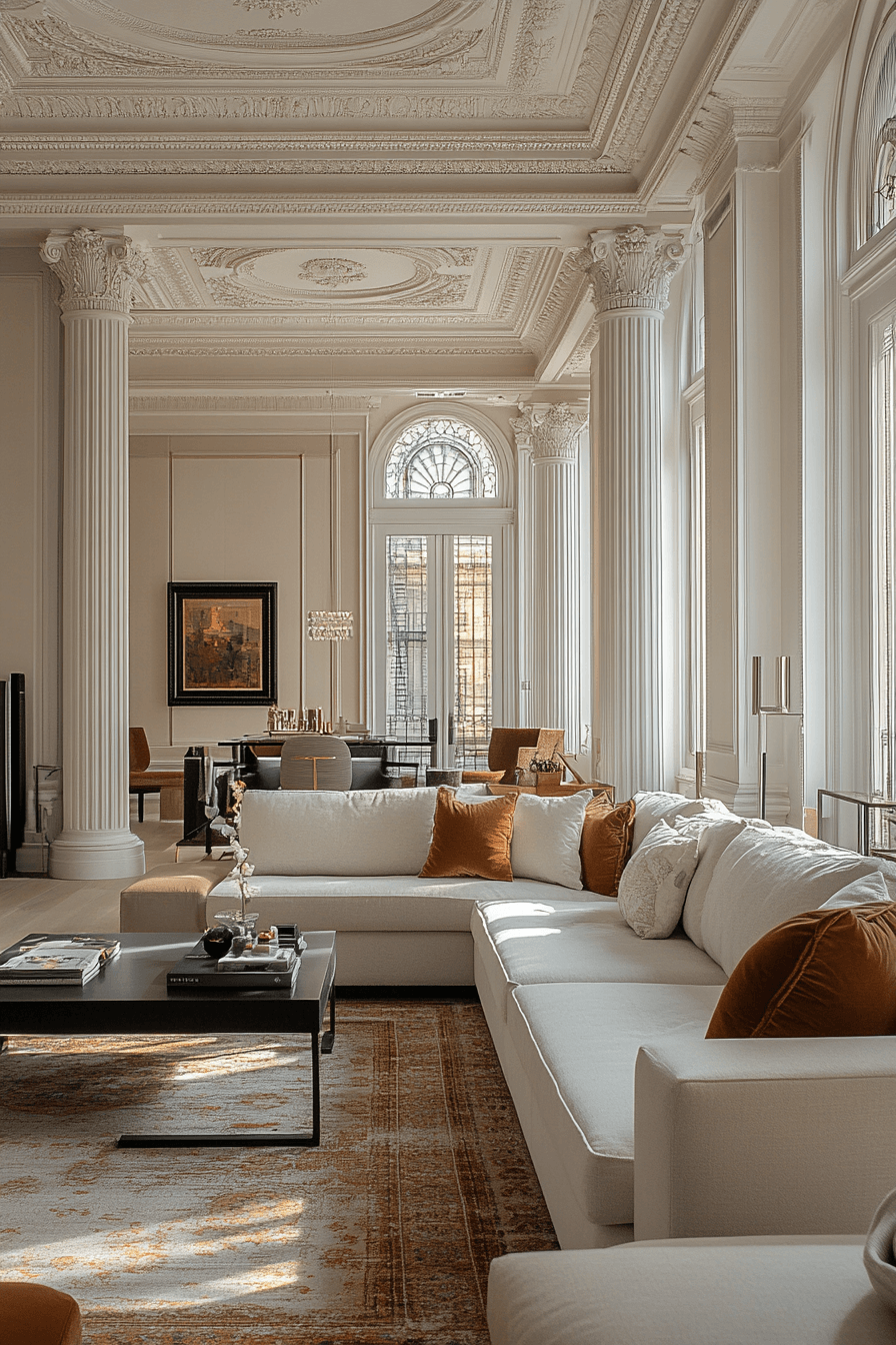 neoclassical interior living rooms