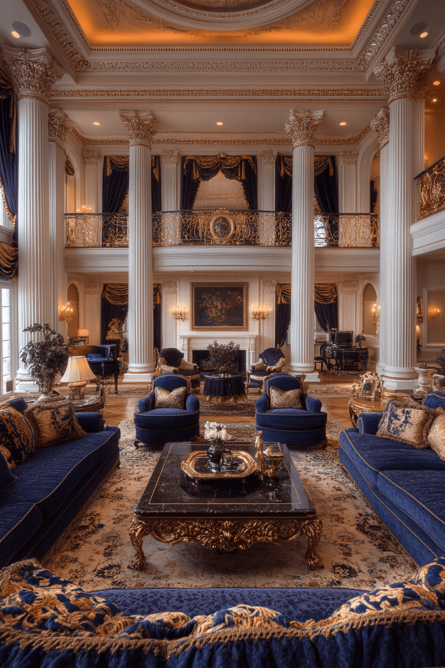 neoclassical interior living rooms